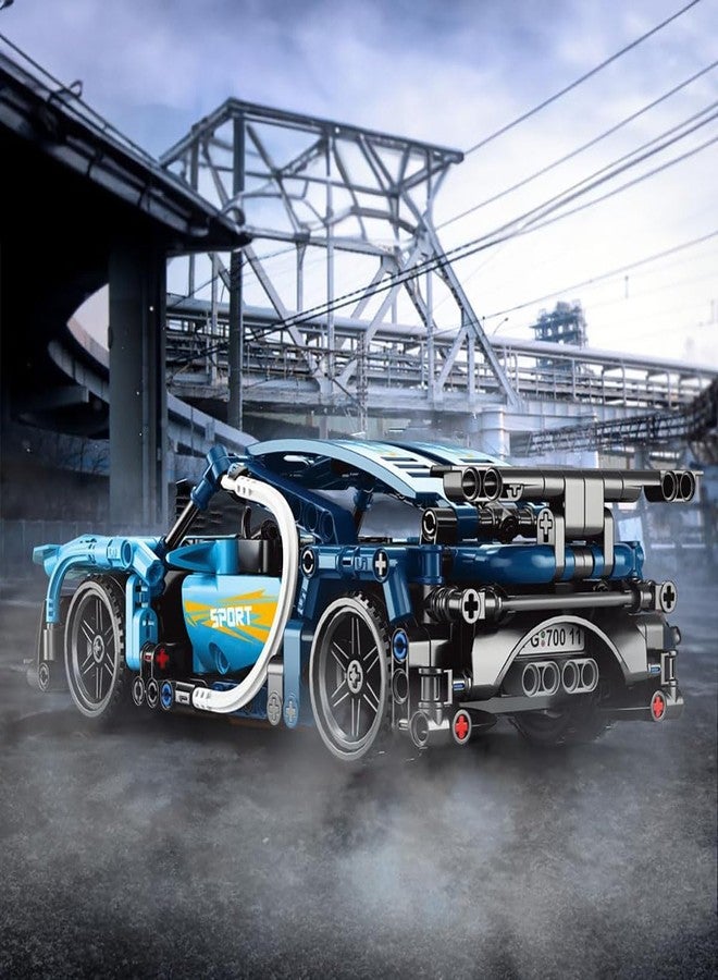 HITRUZ RC Remote Control Building Block Car Kit 2.4GHz Rechargeable Sports Car Toy with Openable Doors & High-Speed Racing DIY Model Kit for Kids & Adults Bugattti Building Blocks Car 【395 Pcs】 - Image 2